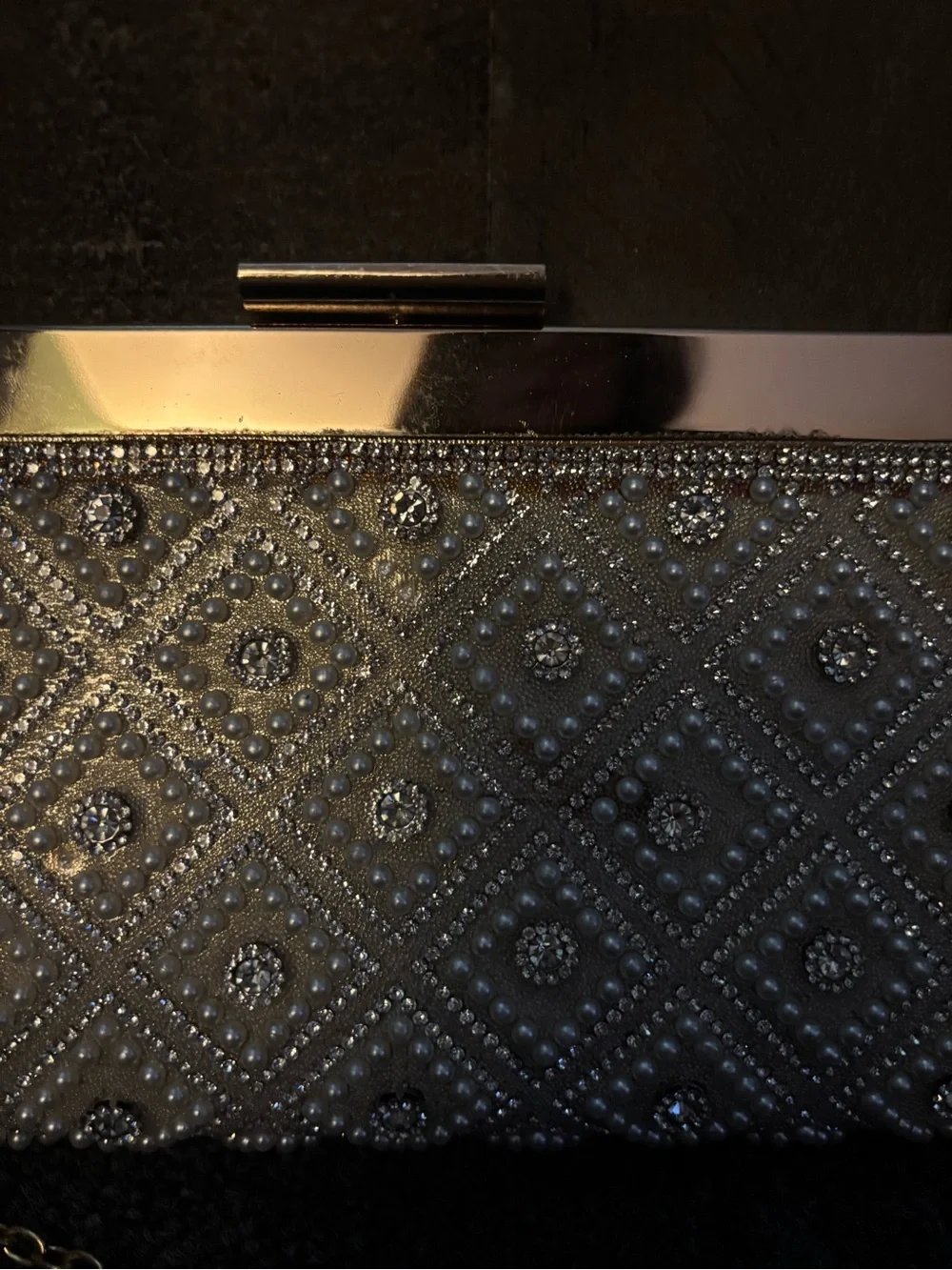Embellished Gold Evening Clutch - Elegant Sparkle